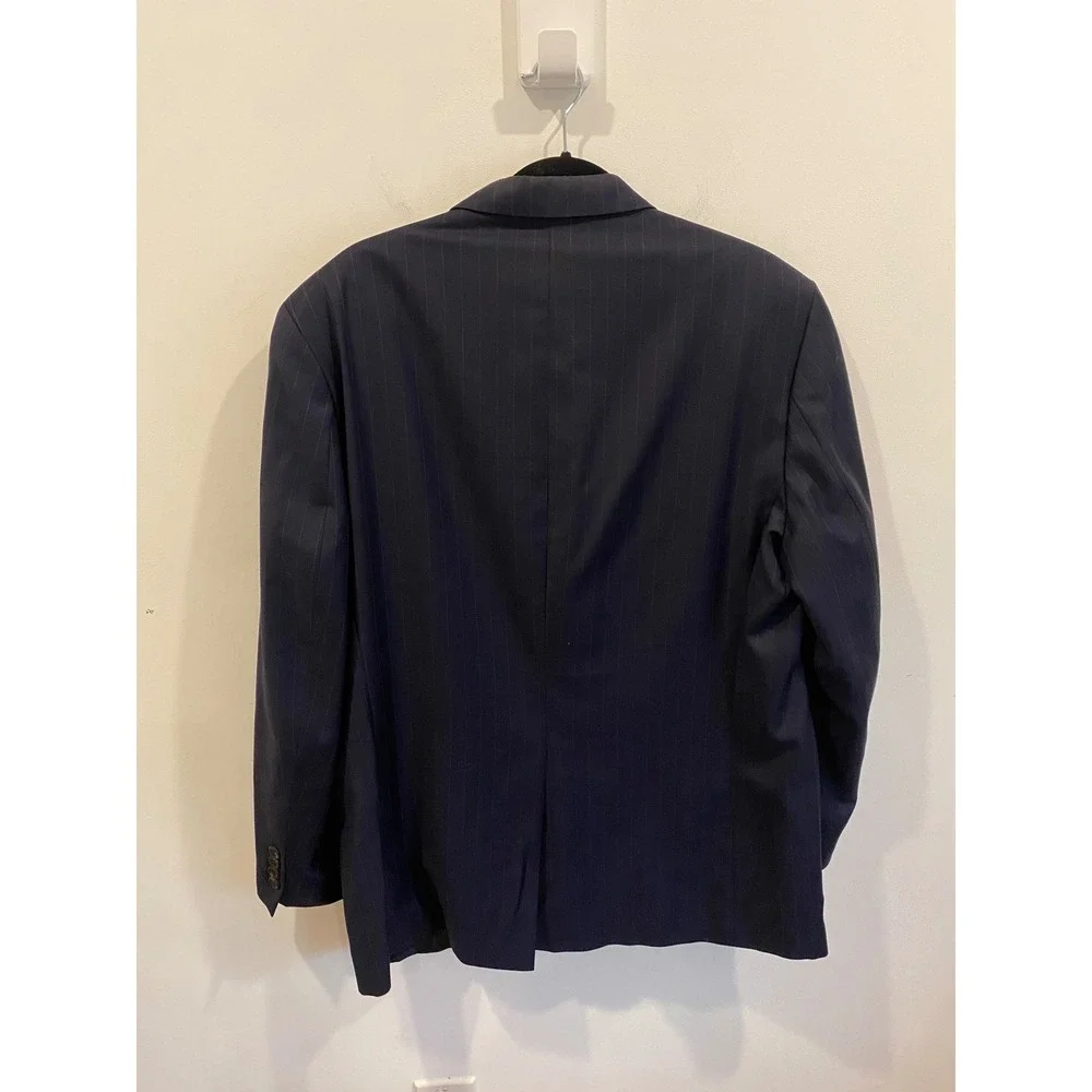 Lauren Ralph Lauren Wool Cashmere Navy Blue Pinstripe‎ Blazer 42R